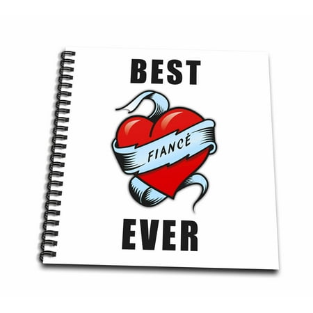 3dRose Best. Fiance. Ever. Tattoo Heart Design - Memory Book, 12 by