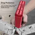 thumbnail image 2 of Galaxy Z Fold 3 5G Case with Hinge Protection, Fold 3 Case with 9H Tempered Glass Screen Protector for Women Girls, Ripple Design Shockproof Protective Case for Samsung Galaxy Z Fold 3-Red, 2 of 5
