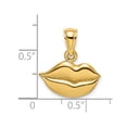 thumbnail image 2 of 14k Gold Lips High Polish / 2-d Charm 9.7x16.3mm Wide 2.4mm Thick Pendant Necklace for Women, 2 of 2