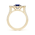 thumbnail image 2 of ANGARA Oval Lab Grown 2 Ct Blue Sapphire Halo Engagement Ring for Women in 14K Yellow Gold (Size-9x7mm) | September Birthstone, Anniversary, Jewelry Gift for Women | Lab-Grown Blue Sapphire Ring, 2 of 8