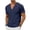 Navy, variant on Chiccall Linen T Shirts for Men Casual V Neck Beach Vacation Tee Summer Short Sleeve Pullover Tops