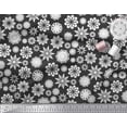 thumbnail image 2 of Soimoi Black polyester Crepe Fabric White Mandala Print Fabric by the Yard 52 Inch Wide, 2 of 3