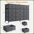 thumbnail image 3 of Romorgniz Dresser TV Stand for 55" TV with 13 Storage Drawers for Living Room Fabric Dresser for Closet, Wood Top, Sturdy Metal Frame, Gray, 3 of 7