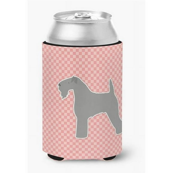 Kerry Blue Terrier Checkerboard Pink Can or Bottle Hugger