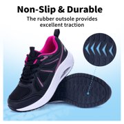 AOV Women's Arch Support Shoes Orthotic Walking Sneakers for Plantar Fasciitis,Black/Rose,7.5