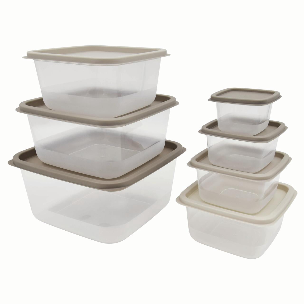 Mainstays 14 Piece Teal Plastic Food Storage Set, Gray Ombre, Ideal Use for Meal Prep and Batch Cooking
