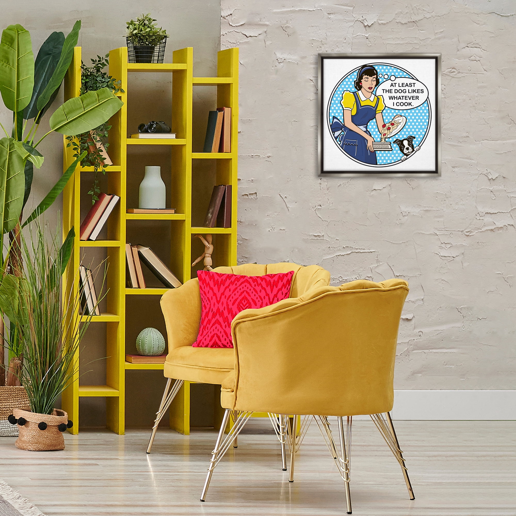 Stupell Industries Funny Vintage Dog Phrase Animals Painting Gray Floater Framed Canvas Art Print Wall Art, 18 x 18