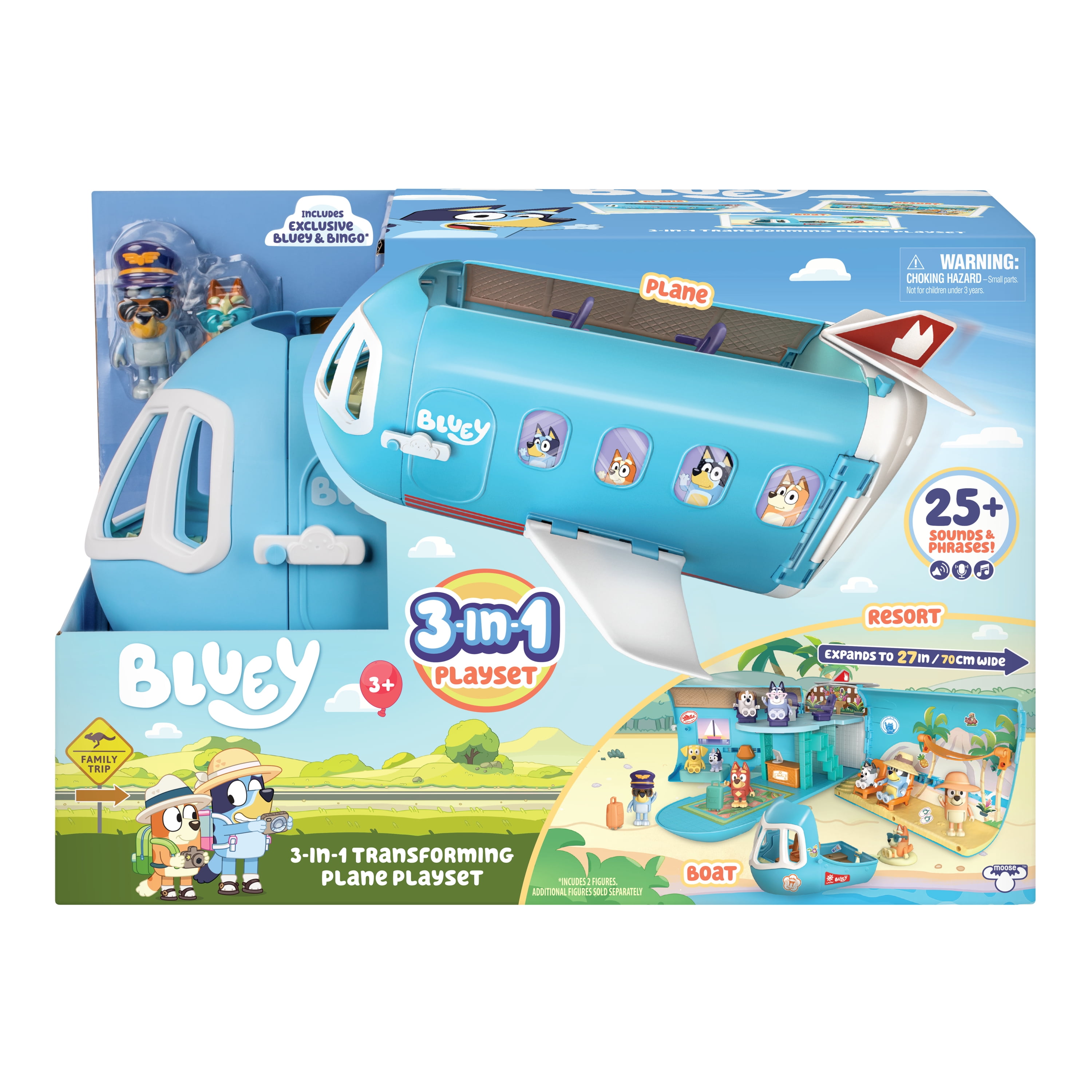 Bluey 3in1 Transforming Plane Playset, 25+ Sounds and Phrases, Ages 3+, Toddler Toys (图4) Bluey 3in1 Transforming Plane Playset, 25+ Sounds and Phrases, Ages 3+, Toddler Toys (图4)