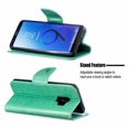 thumbnail image 5 of Allytech Galaxy S9 Case, Slim Fit PU Leather Folio Butterfly Embossed Shockproof Wrist Hand Strap Flip Cards Holder Wallet Case TPU Back Cover for Samsung Galaxy S9,Green, 5 of 8
