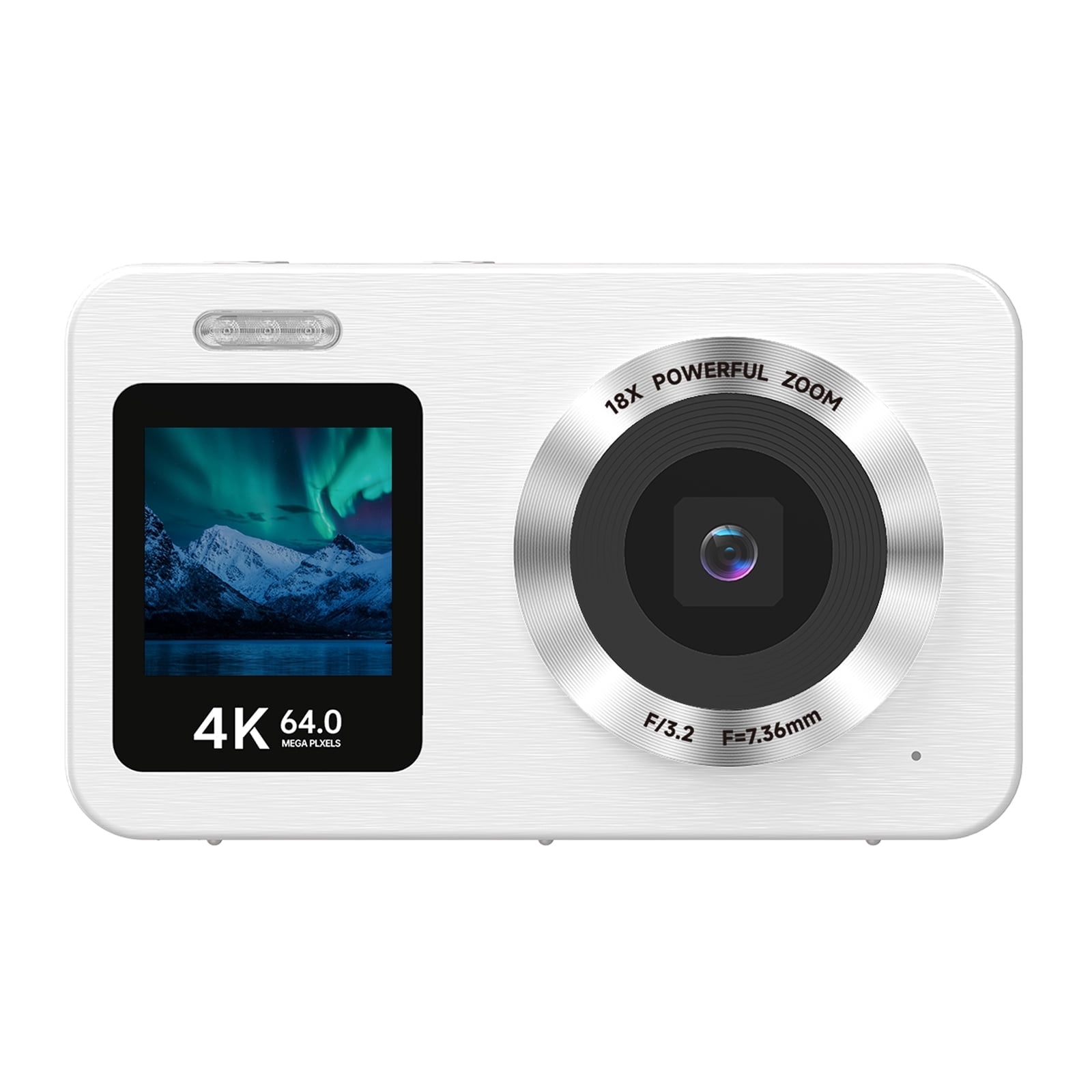 Froura 4K Digital Camera 64MP, Dual Screen, 18X Zoom, 64GB SD Card