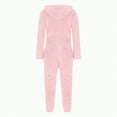 thumbnail image 4 of Towmus Womens Sherpa Jumpsuit Fuzzy Pajamas Long Sleeve Adult Onesie Pajamas for Women Zipper Hooded Plush Sleepwear Loungewear with Pockets, 4 of 8