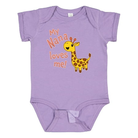 

Inktastic My Nana Loves Me- Cute Giraffe Gift Baby Boy or Baby Girl Bodysuit