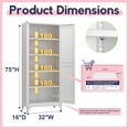 thumbnail image 3 of 75" Storage Cabinet, Metal Pantry Cabinet, Kitchen Pantry Storage Cabinets with Doors and 4 Shelves, Cabinets for Laundry Room, Living Room, Dinning Room, Assembly Required, White, 3 of 17