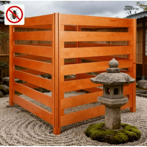 3-Panel Air Conditioner Fence 36"x36", Solid Wood Panels Privacy Screen, Outdoor Enclosure for Trash Cans, Pool Equipment, Assembly
