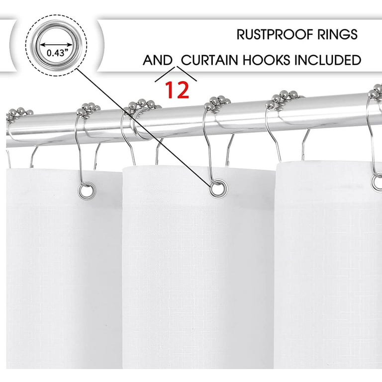 Navy Blue, Curtain Hooks Rings Set of 12 Shower Hooks for Curtain Rustproof Decorative  Shower Rings for Bathroom 