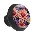 12 Pieces Aesthetic Flower Floral Seamless Pattern Glass Knobs for