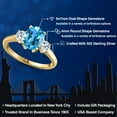 thumbnail image 2 of Gem Stone King 18K Yellow Gold Plated Silver Swiss Blue Topaz and White Topaz Engagement Ring for Women | 2.91 Cttw | Oval 9X7MM | Gemstone November Birthstone | Size 6, 2 of 6