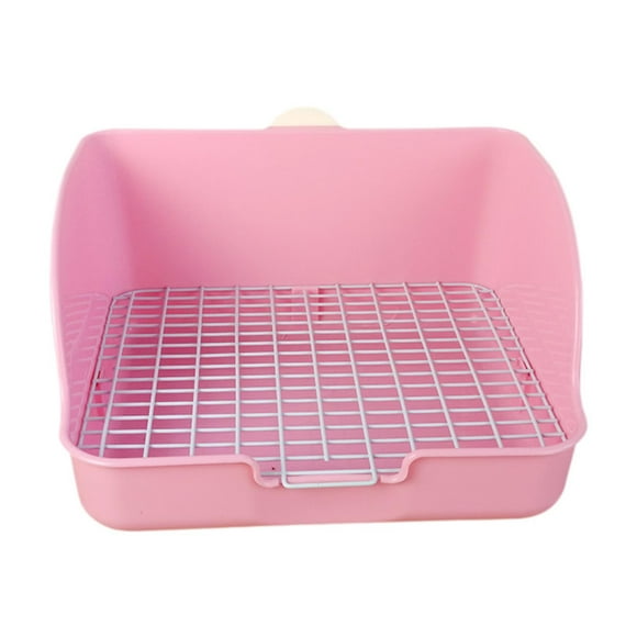 Caja de arena para conejos, bandeja para orinar, jaula antisalpicaduras, inodoro, caja de cama para Rosa