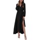 thumbnail image 1 of Remxi Vestido largo de manga larga con cuello en V para mujer, informal, con estampado floral, con cinturón, para fiesta Zhivalor WMZL-2300-9, 1 of 6