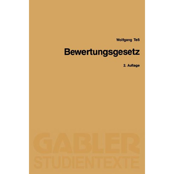 Gabler-Studientexte Bewertungsgesetz, (Paperback)