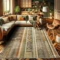 thumbnail image 2 of Ambesonne Southwestern Decorative Rug Carpet, Ethnic Earthy Colors, 2' 5" x 5', Rust Dark Tan and Pale Sepia, 2 of 5