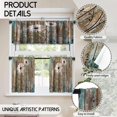 thumbnail image 2 of Floral Blackout Kitchen Curtains Tiers and Valances Set 3 Piece for Windows Butterfly Kitchen Window Curtains Set,Farmhouse Wooden Texture Valances for Living Room(36" Tiers Set), 2 of 6