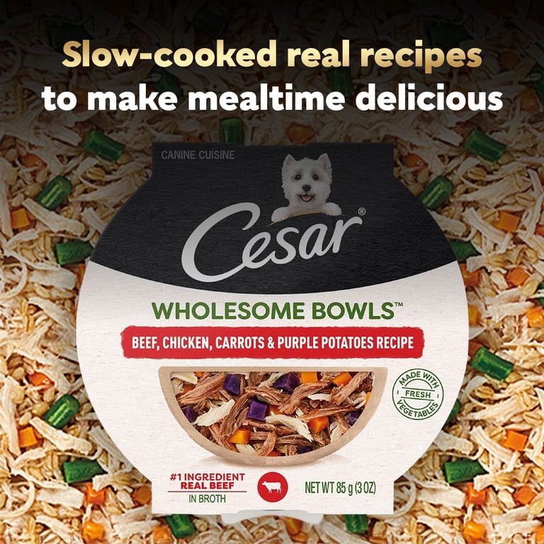 Cesar Wholesome Bowls Beef & Vegetables Wet Dog Food, 10 Bowls photo 6