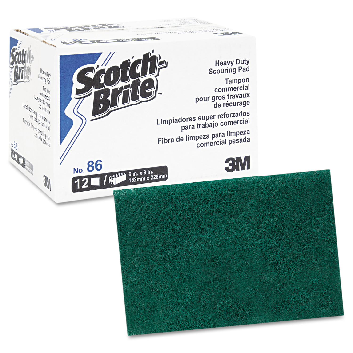 60 Count 3M 96 Scotch-Brite General Purpose Scour Pad 6 x 9 Green 