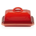Stoneware European Butter Dish, Cerise
