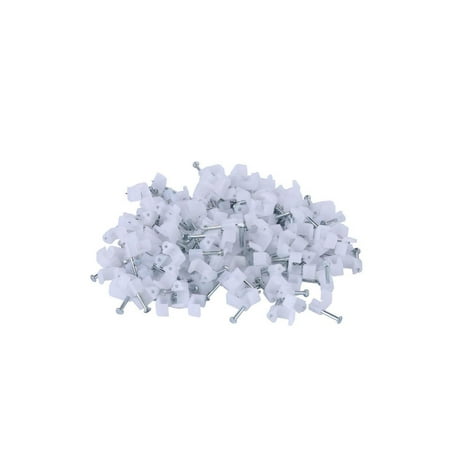 XINCA Nail Clamp for Flat 8x5 mm Wall Tack for Ethernet Cable Cat 7 cables White Cable clip pack of 100pcs
