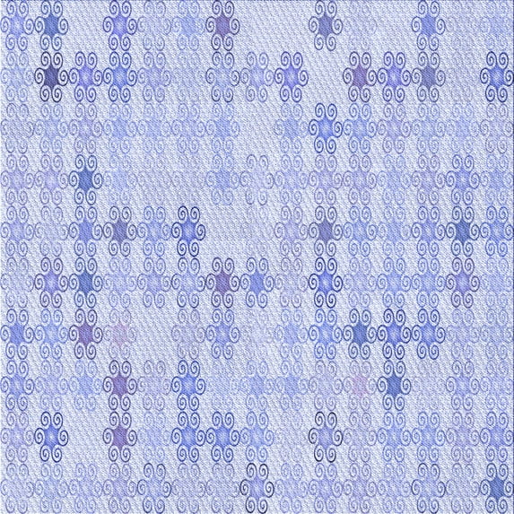 Ahgly Company Indoor Square Patterned Lavender Blue Area Rugs, 8' Square