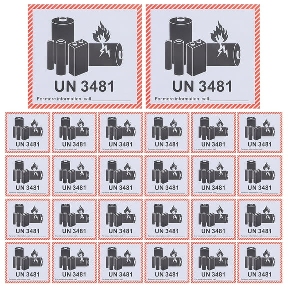 unbranded 100 sheets Lithium Battery Labels Adhesive Stickers Transport Caution Warning Labels (UN3481)