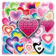 thumbnail image 1 of Calcomanías de vinilo con forma de corazón, 50 unidades, bonitas pegatinas de vinilo con temática de, 1 of 2