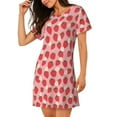 thumbnail image 2 of Daiia Strawberry And Flowers Print Women's Nightshirt Soft Nightgowns for Women Short Sleeve dress Short-sleeved Sleepwear, 2 of 6