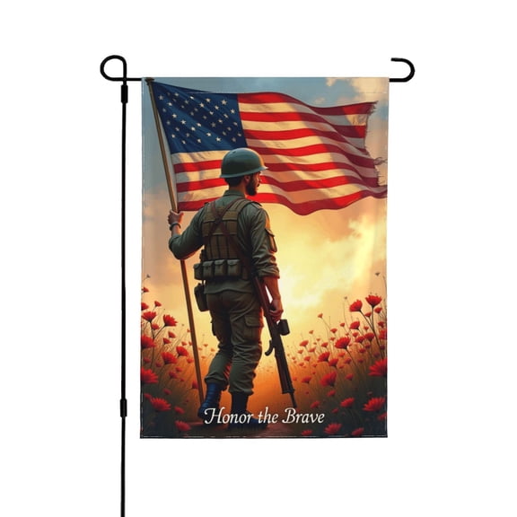 Honor The Brave American Flag Garden Flag Double Sided 12x18 Inch Patriotic Yard Flag Memorial Day Independence Day Outdoor Decoration House Yard Lawn Decor