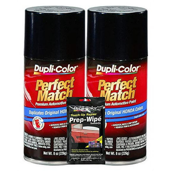 Dupli-Color Nighthawk Black Pearl Exact-Match Automotive Paint - 8 oz, Bundles Prep Wipe (3 Items)