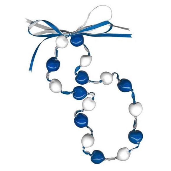 Lucky Kukui Nuts Necklace Royal/White