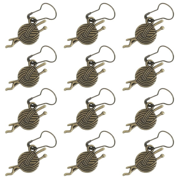 12pcs Metal Locking Markers for Crochet and Knitting, Removable Pendant Tools for Weaving and Craft Accessories