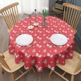 thumbnail image 3 of Christmas Round Tablecloth 60x60in(153x153cm) – Waterproof Polyester Table Cover with Full Print Design, Wrinkle Resistant & Washable for Kitchen Dining Party Decor, 3 of 6