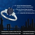 thumbnail image 2 of Gem Stone King 925 Sterling Silver Blue Sapphire and Sky Blue Aquamarine Engagement Ring for Women | 2.70 Cttw | Oval 9X7MM | Gemstone September Birthstone | Size 8, 2 of 6