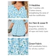 thumbnail image 4 of SHOWMALL Women's Plus Size Tunic Tops Short Sleeve Henley Shirt V Neck Button Up Blouse Jasmine Blue 3X Casual Pleated Basic Pullover, 4 of 6