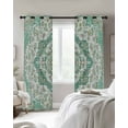 thumbnail image 2 of Turquoise Boho Blackout Curtains for Bedroom, Thermal Insulated Window Treatment, Vintage Abstract Art Floral Ethnic Tribe Grommet Top Blackout Draperies and Drapes for Basement 27.5"x39" 2 Panels, 2 of 8