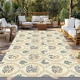 thumbnail image 2 of Yellow Flower Pattern Outdoor Rug for Patio/Deck/Porch, Non-Slip Large Area Rug 6 x 9 Ft, Vintage Botanical Floral Simple Yellow Indoor Outdoor Rugs Washable Area Rugs, Camping Rug Carpet Runner, 2 of 8