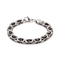 thumbnail image 1 of 201 Stainless Steel Byzantine Chain Bracelets 304 Stainless Steel Clasps Two Tone Highly Sturdy Bracelet for Men Women Electrophoresis Black & Stainless Steel Color 7-3/4 inch(19.7cm), 1 of 3
