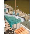thumbnail image 2 of Square Outdoor Tablecloth with Umbrella Hole Beige Blue Summer Beach Outside Table Cloth Waterproof Patio Table Cover Coastal Nautical Starfish Ocean Zipper Tablecloths for Picnic Camping 60x60 Inch, 2 of 8