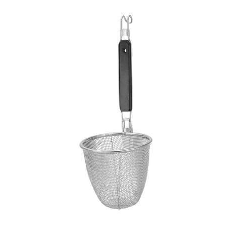 

Multipurpose Noodle Basket Kitchen Gadget Flexible Reusable Stainless Steel Colander Mesh Strainer for Household Cooking Restaurant Frying Black
