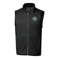 thumbnail image 2 of Men's-Cutter & Buck  Heather Charcoal New York City FC Big & Tall Mainsail Sweater-Knit Full-Zip Vest, 2 of 3