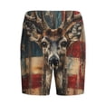 thumbnail image 2 of Haiem American Flag Deer Art Men's Pajama Short with Soft Woven Cotton Elastic Waistband Sleep Short-XX-Large, 2 of 9