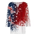 thumbnail image 3 of American Flag Blouse Women 1776-2026 Red White and Blue 3/4 Sleeve Henley Shirts Stars and Stripes 250th Anniversary Casual Tunics XL, 3 of 4