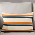 thumbnail image 3 of Orange Blue Stripe Throw Pillow Cover 20 x 26 Inch Decorative Pillow Cover Minimalist Farmhouse Stripes Lumbar Pillowcase Seasonal Rectangle Cushion Case for Couch Sofa Bed Living Room, 3 of 7